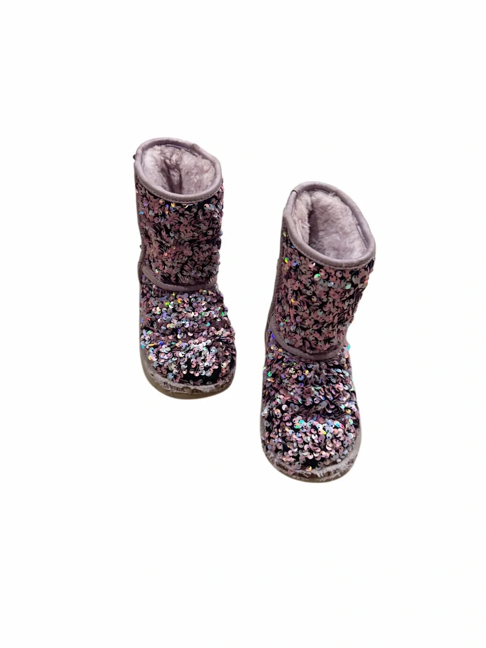 UGG Classic II Stellar Sequin Lilac Frost Boots Girls Size 13